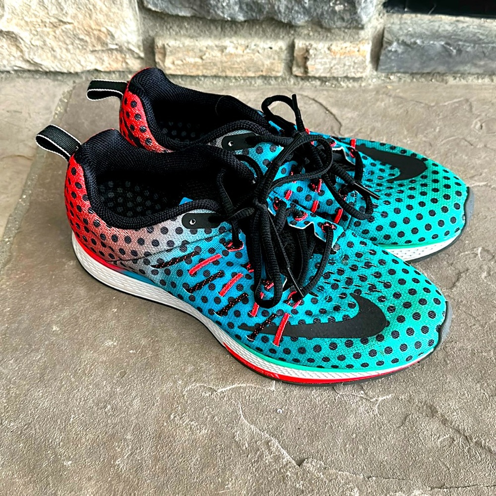 Nike Air Zoom Elite 8 Womens Size 8.5 Shoes Multicolor Polka Dot Sneakers
